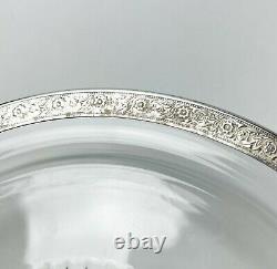 12 American Sterling Silver Overlay Glass Dessert Plates + 1 Large Serving Plate