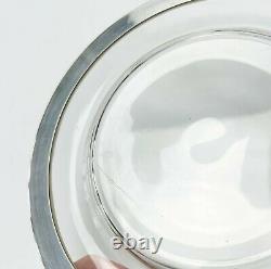 12 American Sterling Silver Overlay Glass Dessert Plates + 1 Large Serving Plate