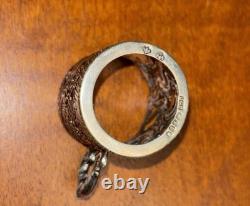 12 Antique Sterling Silver Glass Tea Cup Holders 9 withoriginal Crystal Liners