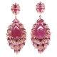 12 X 16 Mm. Red Heated-ruby & Pink Sapphire Drop-earrings 925 Sterling Silver
