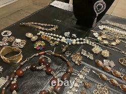 144 Pc High End Vintage Costume Jewelry Lot Signed And Unsigned No Junk