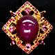 14 X 17 Mm. Red Heated Ruby & Pink Unheated Tourmaline Ring 925 Silver