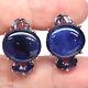 15 X 17 Mm. Blue Heated-sapphire & Unheated-iolite Earrings 925 Sterling Silver