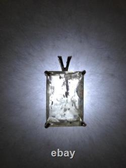 15 ct. Faceted LIBYAN DESERT GLASS Sterling Silver Pendent EDG / LDG