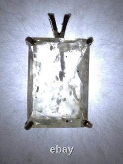 15 ct. Faceted LIBYAN DESERT GLASS Sterling Silver Pendent EDG / LDG