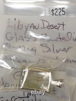 15 ct. Faceted LIBYAN DESERT GLASS Sterling Silver Pendent EDG / LDG