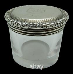 1791 Georgian TW English Sterling Silver / Glass Jar 1786-1821 LONDON