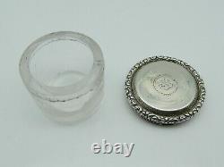 1791 Georgian TW English Sterling Silver / Glass Jar 1786-1821 LONDON