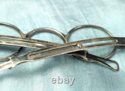 1800's Sterling Silver Retractable Antique Eye Glasses Bushnell Spectacles