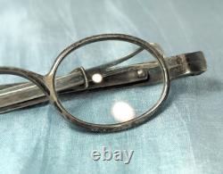 1800's Sterling Silver Retractable Antique Eye Glasses Bushnell Spectacles