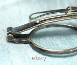 1800's Sterling Silver Retractable Antique Eye Glasses Bushnell Spectacles