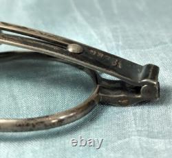 1800's Sterling Silver Retractable Antique Eye Glasses Bushnell Spectacles