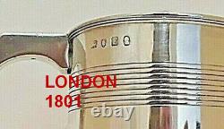 1801 London Sterling Silver Tankard Mug Chalice Cup Pint Glass 4.5