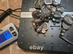 187g Sterling Silver 925 Dichroic Glass Necklace & Bracelet Set Statement