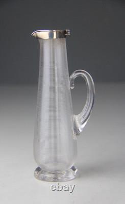 1894 Hukin & Heath Ltd Sterling Silver Lidded Threaded Glass Whisky Noggin Rare