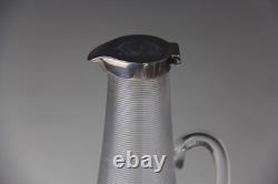 1894 Hukin & Heath Ltd Sterling Silver Lidded Threaded Glass Whisky Noggin Rare