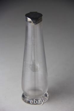 1894 Hukin & Heath Ltd Sterling Silver Lidded Threaded Glass Whisky Noggin Rare