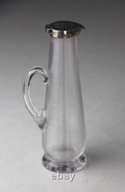 1894 Hukin & Heath Ltd Sterling Silver Lidded Threaded Glass Whisky Noggin Rare