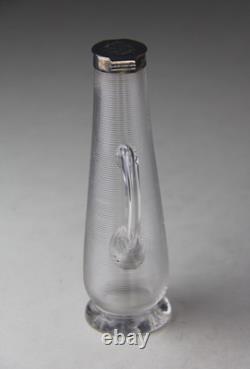 1894 Hukin & Heath Ltd Sterling Silver Lidded Threaded Glass Whisky Noggin Rare