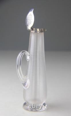 1894 Hukin & Heath Ltd Sterling Silver Lidded Threaded Glass Whisky Noggin Rare