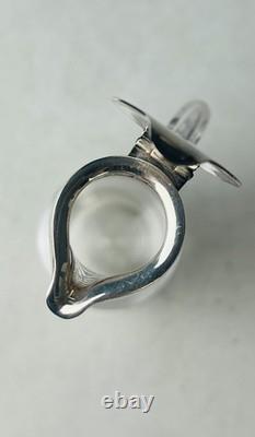 1894 Hukin & Heath Ltd Sterling Silver Lidded Threaded Glass Whisky Noggin Rare