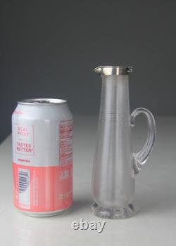1894 Hukin & Heath Ltd Sterling Silver Lidded Threaded Glass Whisky Noggin Rare