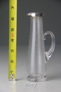 1894 Hukin & Heath Ltd Sterling Silver Lidded Threaded Glass Whisky Noggin Rare
