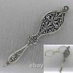 1900's Antique Art Nouveau Sterling Silver Lorgnette Glasses