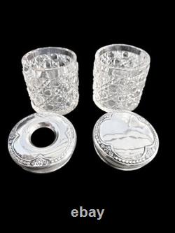 1912 Sterling Silver & Cut Glass Dressing Table Jar Set J&R Griffin Chester