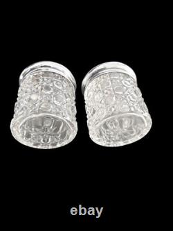 1912 Sterling Silver & Cut Glass Dressing Table Jar Set J&R Griffin Chester
