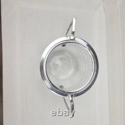 1919 James Deakin & Sons Sterling Silver 925 Cut Glass Biscuit Barrel, Sheffield