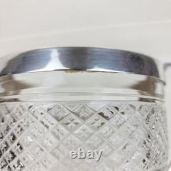 1919 James Deakin & Sons Sterling Silver 925 Cut Glass Biscuit Barrel, Sheffield