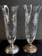 1920s Frank Whiting Vases 2sterling Silver & Etched Cut Glass Floral Art Deco
