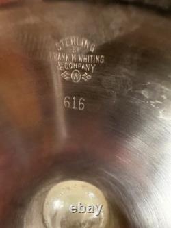 1920S FRANK WHITING Vases 2Sterling Silver & Etched Cut Glass Floral Art Deco