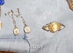 1920s CAMPHOR Glass Earrings Lovely Art Deco Silver with 2 Long Dangle Filigree