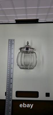 1925 Adie Brothers Sterling Silver Jam Jar with Glass Base Assayed In Birmingham