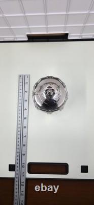 1925 Adie Brothers Sterling Silver Jam Jar with Glass Base Assayed In Birmingham