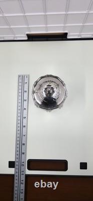 1925 Adie Brothers Sterling Silver Jam Jar with Glass Base Assayed In Birmingham