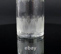 1927 English Sterling Silver Gilt Cut Glass 4.75 Tall Cylindrical Dresser Jar