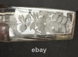 1930 Cambridge Elegant Glass Sterling Silver Inlay 3 Sections Candy Dish