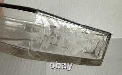 1930 Cambridge Elegant Glass Sterling Silver Inlay 3 Sections Candy Dish