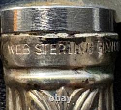 1956 SilverCity Glass Plate with Sterling Silver Flanders Flowers Overlay+Server