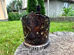 1960 Vintage Kubachi Soviet USSR Sterling Silver 875 Glass Tea Cup Holder 86 gr