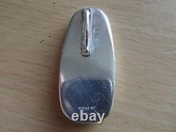 1979 Artisan ORIENT & FLUME Sterling Silver Waves Iridescent Glass Art Pendant