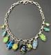 1980's Sterling Silver Necklace W Lampwork Murano Glass Beads Venetian Italy 925