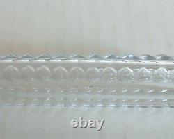 19th C. Cut Glass Lay-Down 4.5 Scent Bottle, Sterling Silver Top, c. 1890