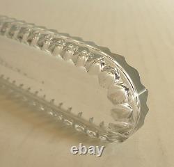 19th C. Cut Glass Lay-Down 4.5 Scent Bottle, Sterling Silver Top, c. 1890