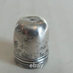 19th C. Cut Glass Lay-Down 4.5 Scent Bottle, Sterling Silver Top, c. 1890