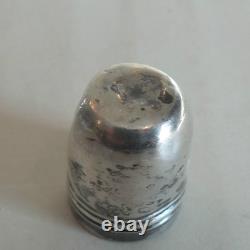 19th C. Cut Glass Lay-Down 4.5 Scent Bottle, Sterling Silver Top, c. 1890
