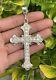 19th Century Sterling Silver 925 Crystal Glass Rhinestones Cross Pendant A78